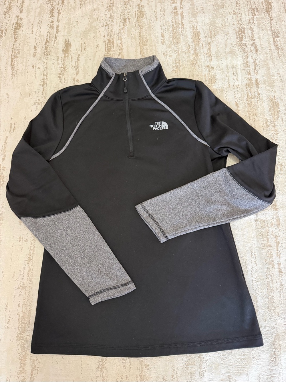 The North Face Black and Gray Ski Jacket with High Collar